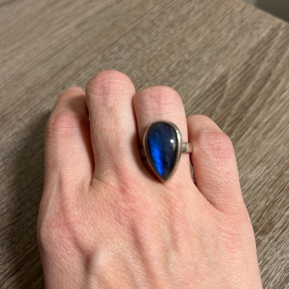 Sterling Silver Blue Fire Labradorite Ring - Picture 7 of 7